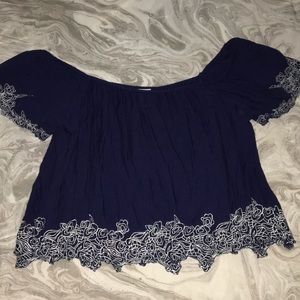 Off the shoulder flower detailed top